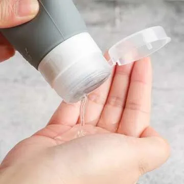 DEPOZA 16 Pack Travel Bottles Set - TSA Approved Leak Proof Silicone Squeezable Containers for Toiletries, Conditioner, Shampoo, Lotion & Body Wash Accessories (16 pcs/Black Pack)