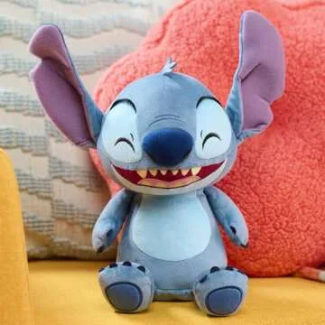 Just Play Disney Stitch Crack Me Up Stitch 11-inch Plush with Sounds and Motion, Wiggles, Giggles, and Laughs, Stuffed Animal, Kids Toys for Ages 3 Up