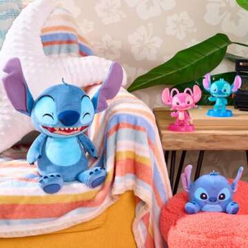 Just Play Disney Stitch Crack Me Up Stitch 11-inch Plush with Sounds and Motion, Wiggles, Giggles, and Laughs, Stuffed Animal, Kids Toys for Ages 3 Up