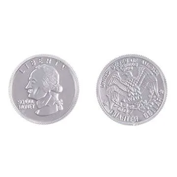 Juvale Play Money for Kids, Quarter Pretend Coins for Math, Change Making (0.98 in, 200 Count)