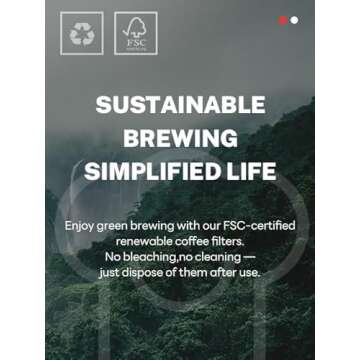 Bake Choice Pre-folded Natural Unbleached Coffee Filters - 50 Pack, Compatible with Pour-Over Coffee Makers