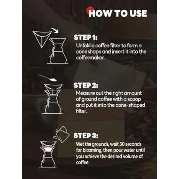 Bake Choice Pre-folded Natural Unbleached Coffee Filters - 50 Pack, Compatible with Pour-Over Coffee Makers