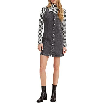 Trendy Levi's Women's Tuli Denim Mini Dress in Chic Black Stonewash