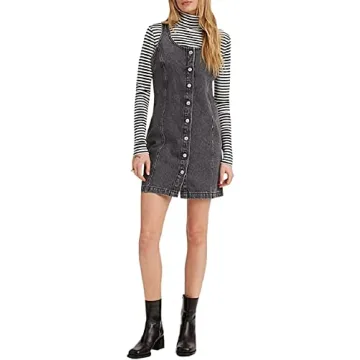 Trendy Levi's Women's Tuli Denim Mini Dress in Chic Black Stonewash