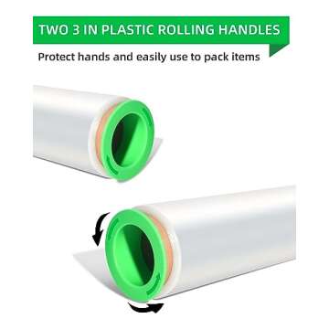 YXX-TECH Stretch Wrap roll with handle-18" x 1500ft Industrial Strength,80 Gauge, 2 Pack - Heavy Duty Shrink Wrap Film for Shipping,Moving,Packaging, Storage