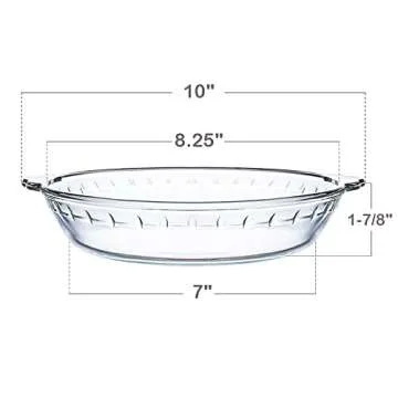 Kingrol 3 Pack Glass Pie Plates - 9" Baking Dishes for Stylish Serving