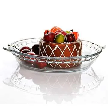 Kingrol 3 Pack Glass Pie Plates for Baking and Serving