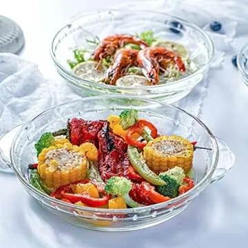 Kingrol 3 Pack Glass Pie Plates for Baking and Serving