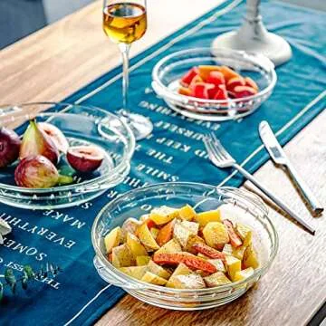 Kingrol 3 Pack Glass Pie Plates for Baking and Serving