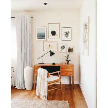 RHF Blackout Curtains 84 Inch Length 2 Panels Set, Primitive Linen Blackout Curtains 84 Inches Long, 100% Blackout Curtains for Bedroom, Grommet Curtains for Living Room-(50x84, Greyish Beige)