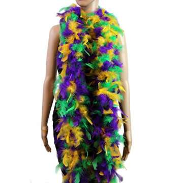 60 Gram, 2 yards Long Chandelle Feather Boa Great for Party, Wedding, Halloween Costume, Christmas T...