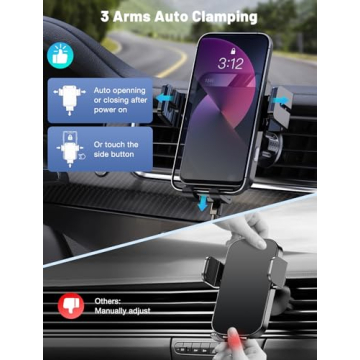 Fast Wireless Car Charger Mount for iPhone and Samsung