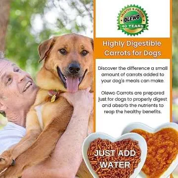 Olewo Original Carrots for Dogs – Fiber for Dogs Keep Poop Firm, Digestive Dog Food Topper, Skin & Coat Support, Dehydrated Whole Food Dog Multivitamin, Gut Health for Dogs, 1 lb