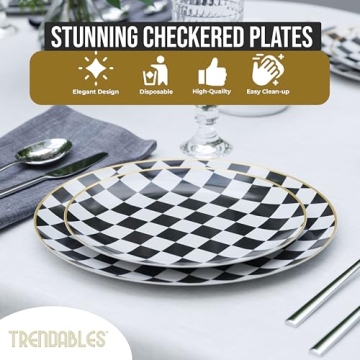 Checkered Plates Set for Elegant Weddings & Parties