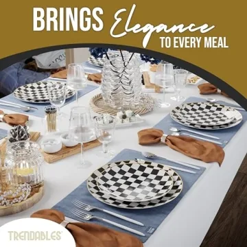 Checkered Plates Set for Elegant Weddings & Parties