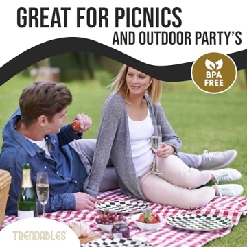 Checkered Plates Set for Elegant Weddings & Parties