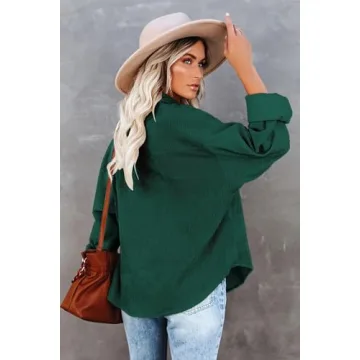 Magritta Women's Oversized Corduroy Shacket with Pockets