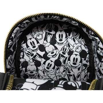 Loungefly Disney The Fab 5 Mickey Minnie Allover Print Double Strap Shoulder Bag Purse
