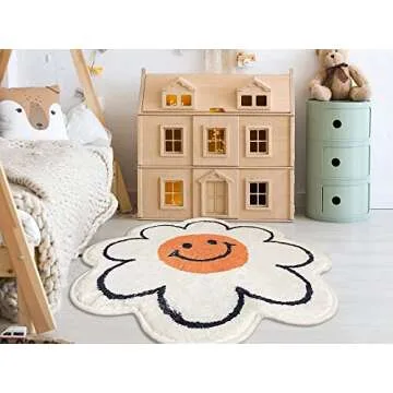FOMAILE Happy Face Bath Mat Cute and Plush 31.5 Inches