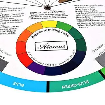 Color Wheel Color Mix Guide, ATOMUS Tattoo Pigment Chart Supplies for Paint Permanent Eyebrow Lip Body Tattoo (9.25in)