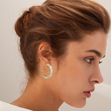 Gold Hoop Earrings for Women - 14K Gold Plated Fashion Jewelry