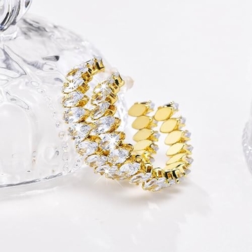 Gold Hoop Earrings for Women - 14K Gold Plated Fashion Jewelry