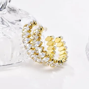 Gold Hoop Earrings for Women - 14K Gold Plated Fashion Jewelry