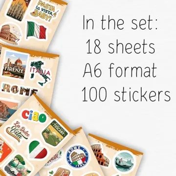 100Pcs Italy Stickers - Durable Vinyl Decals for Crafting and Personalization