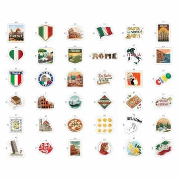 Vibrant 100Pcs Italy Stickers for Scrapbooking and More