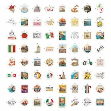 Vibrant 100Pcs Italy Stickers for Scrapbooking and More
