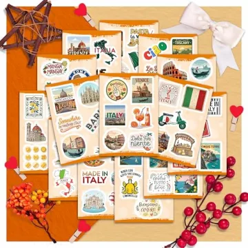 Vibrant 100Pcs Italy Stickers for Scrapbooking and More