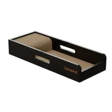 SpaceAid Knife Drawer Organizer Bamboo Insert Dock, Kitchen Steak Knives Holder Organizers Block for Drawer in Storage Organization (Small, Black)