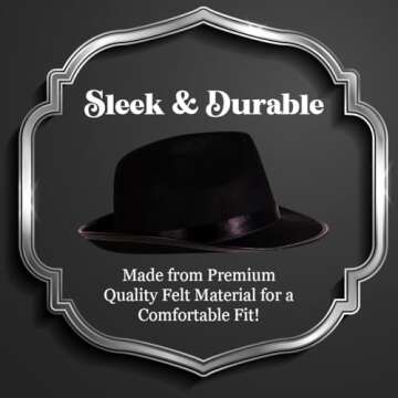 Kangaroo Black Stovepipe Hat - Versatile Costume Accessory for Ringmasters, Vampires, Abraham Lincoln - Black Top Hat, Magicians Hat, Fits Kids, Men & Women