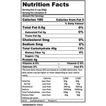 Nutritious All Natural Gluten Free Fonio Grain 16 oz