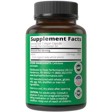 Organic Kelp Iodine Supplement for Energy & Immunity