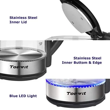 TOPWIT Electric Kettle: Fast Boiling Glass Tea Kettle 2.0L