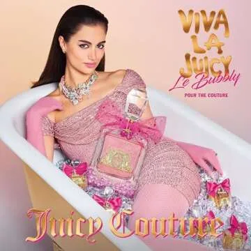 Juicy Couture Viva La Juicy Le Bubbly Eau De Parfum, Luxury Women's Perfume with Notes of Champagne Inspired Pink Berries, Gardenia, Jasmine & Amber - Fruity & Sweet, EDP Spray, 1.7 Fl Oz