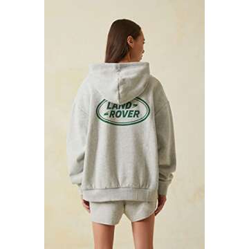 Land Rover Women's Vintage Hoodie Gray Size Medium