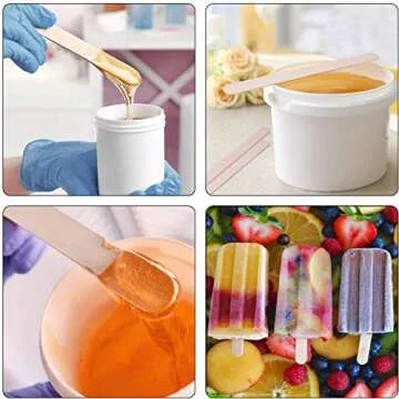 Xujia Natural Wax Applicator Sticks - 4 Inch Pack of 100