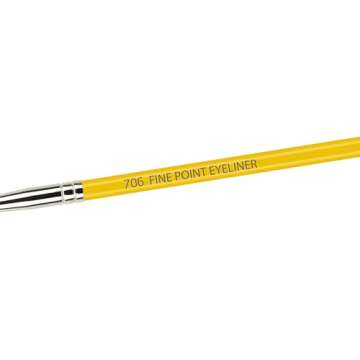 Bdellium Tools Professional Makeup Brush - Studio Series 706 Fine Point Eyeliner - With Soft Synthetic Fibers, For Ultra-Fine Detail and Lining (Yellow, 1pc)