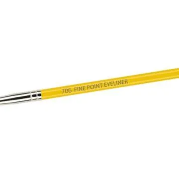 Bdellium Tools Professional Makeup Brush - Studio Series 706 Fine Point Eyeliner - With Soft Synthetic Fibers, For Ultra-Fine Detail and Lining (Yellow, 1pc)