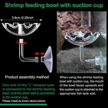 11.8 Inch Shrimp Feeding Tube with Shrimp Feeding Dish，Shrimp Feeding Bowl with Suction Cup，Feeding Tube Cleaning Brush，Aquarium Feeder with Bulb，Feeding Ring，Aquarium Sucker Feeding clamp,Fish net