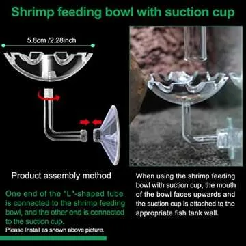 11.8 Inch Shrimp Feeding Tube with Shrimp Feeding Dish，Shrimp Feeding Bowl with Suction Cup，Feeding Tube Cleaning Brush，Aquarium Feeder with Bulb，Feeding Ring，Aquarium Sucker Feeding clamp,Fish net