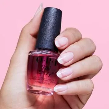 OPI Nail Envy Strengthener Pink to Envy | Sheer Soft Pink Crème Strengthening Nail Polish Treatment | Strengthen Weak & Thin Nails