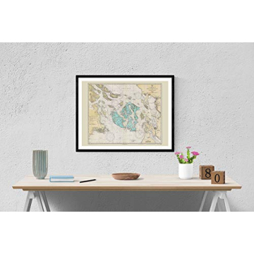 San Juan Islands 1933 (aqua) - Vintage Map Reproduction - Nautical Decor - Wall Art (18”x24”)