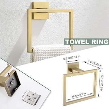 Elegant Brushed Gold Stainless Steel Bathroom Hardware Set