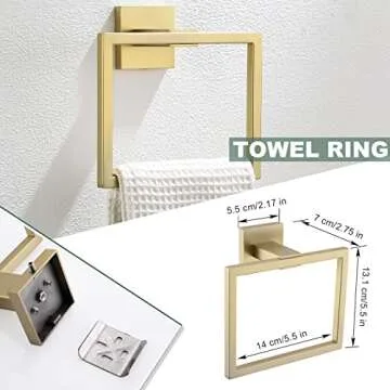 Elegant Brushed Gold Stainless Steel Bathroom Hardware Set