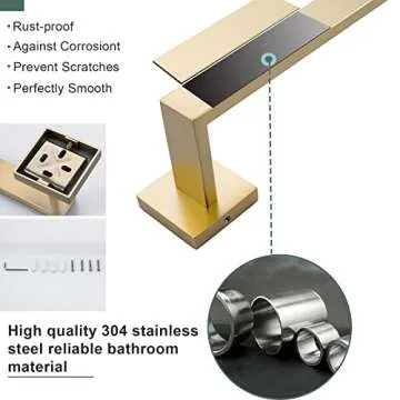 Elegant Brushed Gold Stainless Steel Bathroom Hardware Set