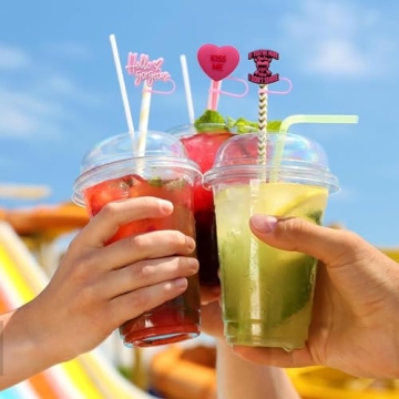 10mm Silicone Heart Straw Covers for Stanley 40&30 Oz Tumbler, Cute Silicone Straws Tips Cover Reusable,Food Grade Heart Straw Covers Cap for Dust Proof Plugs, Straw Tips for Kids Party Favors-5 Pcs