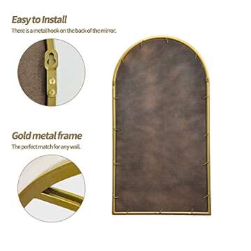 Ironsmith Gold Arched Mirror - Chic Windowpane Design